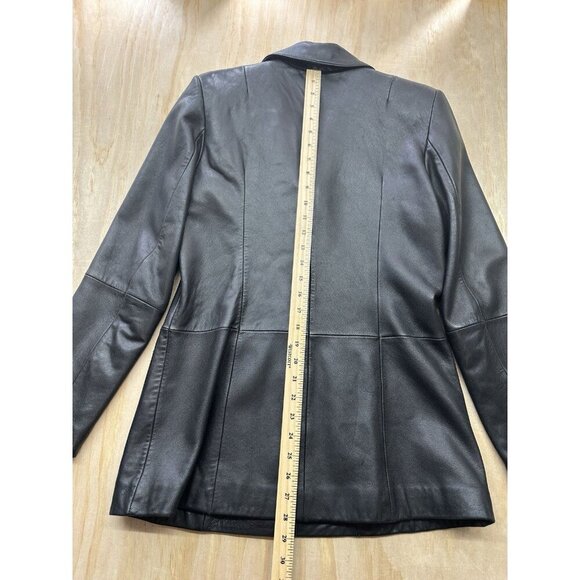 Lamb Skin Leather Jacket Black Soft BP Women’s Large Vintage Button Up Fitted L - Picture 5 of 6